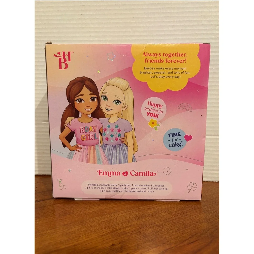 Hey Bestie Emma & Camila Birthday Party Doll Playset with Accessories 2-Pack
